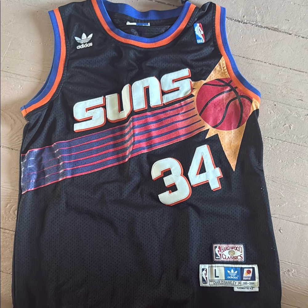 Adidas Black and Orange Retro Basketball Jersey